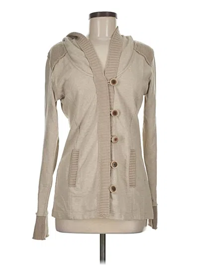 Pre-owned Natural Reflections Cardigan Sweater In Tan