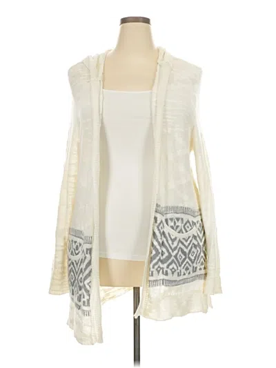 Pre-owned Natural Reflections Cardigan Sweater In White