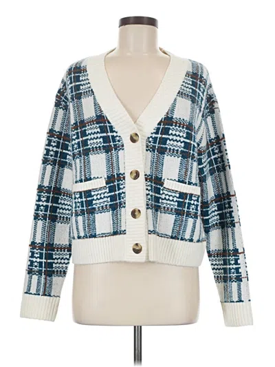 Pre-owned Natural Reflections Cardigan Sweater In White