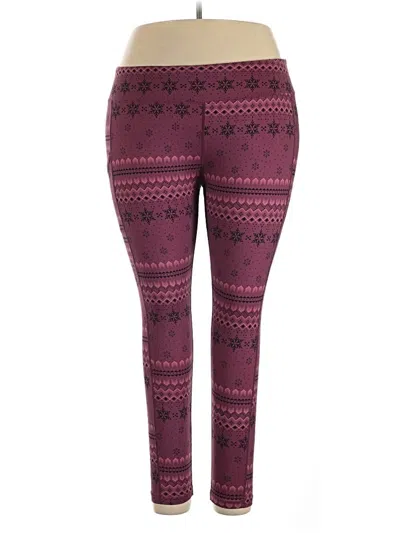 Pre-owned Natural Reflections Leggings In Burgundy