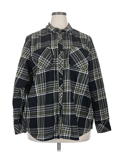 Pre-owned Natural Reflections Long Sleeve Button Down Shirt In Black