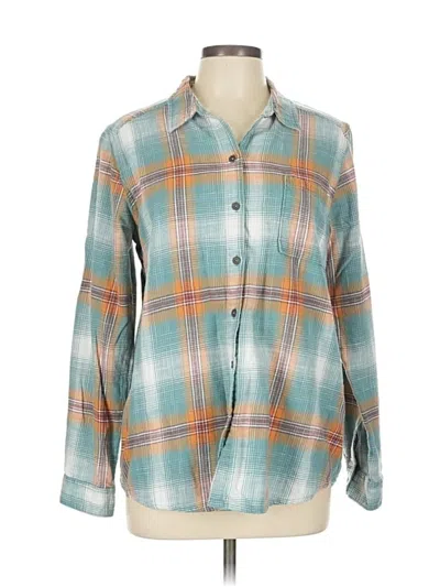 Pre-owned Natural Reflections Long Sleeve Button Down Shirt In Blue