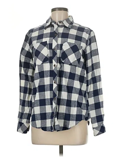 Pre-owned Natural Reflections Long Sleeve Button Down Shirt In Blue