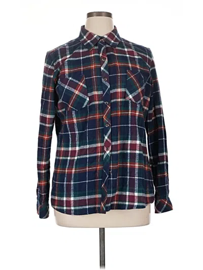 Pre-owned Natural Reflections Long Sleeve Button Down Shirt In Blue