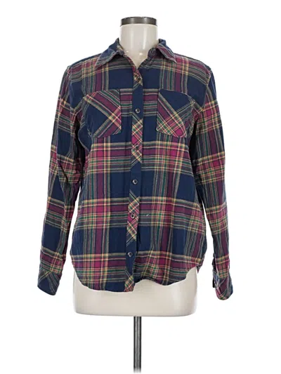 Pre-owned Natural Reflections Long Sleeve Button Down Shirt In Blue