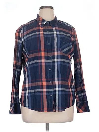 Pre-owned Natural Reflections Long Sleeve Button Down Shirt In Blue