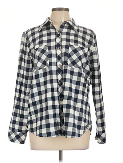 Pre-owned Natural Reflections Long Sleeve Button Down Shirt In Blue