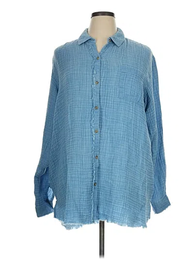 Pre-owned Natural Reflections Long Sleeve Button Down Shirt In Blue