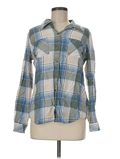 Pre-owned Natural Reflections Long Sleeve Button Down Shirt In Blue