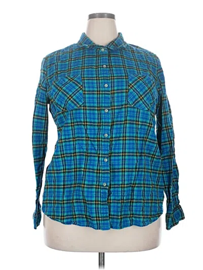 Pre-owned Natural Reflections Long Sleeve Button Down Shirt In Blue