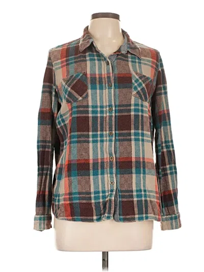 Pre-owned Natural Reflections Long Sleeve Button Down Shirt In Brown