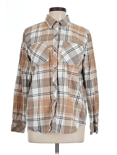 Pre-owned Natural Reflections Long Sleeve Button Down Shirt In Brown