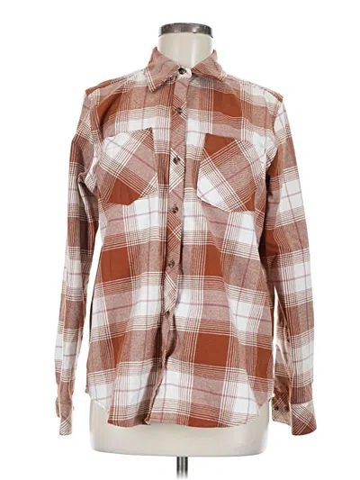 Pre-owned Natural Reflections Long Sleeve Button Down Shirt In Brown