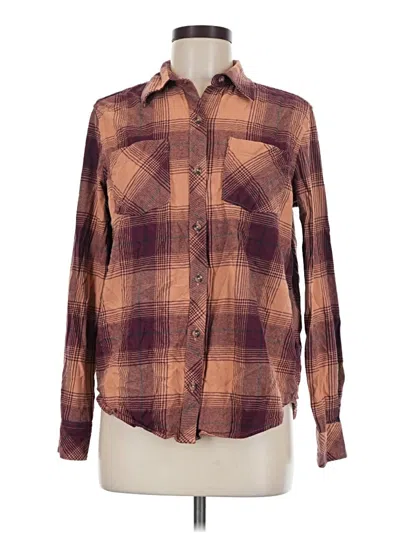 Pre-owned Natural Reflections Long Sleeve Button Down Shirt In Brown