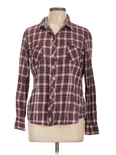 Pre-owned Natural Reflections Long Sleeve Button Down Shirt In Burgundy