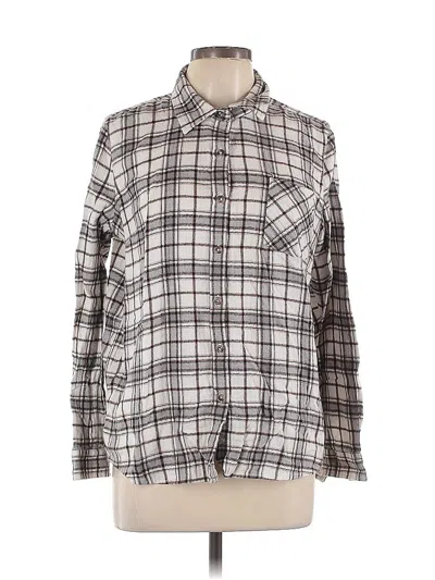 Pre-owned Natural Reflections Long Sleeve Button Down Shirt In Gray