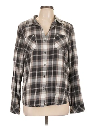 Pre-owned Natural Reflections Long Sleeve Button Down Shirt In Gray
