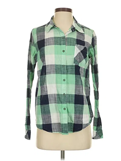 Pre-owned Natural Reflections Long Sleeve Button Down Shirt In Green