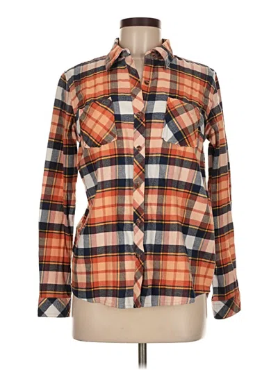 Pre-owned Natural Reflections Long Sleeve Button Down Shirt In Orange