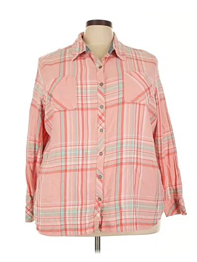 Pre-owned Natural Reflections Long Sleeve Button Down Shirt In Pink