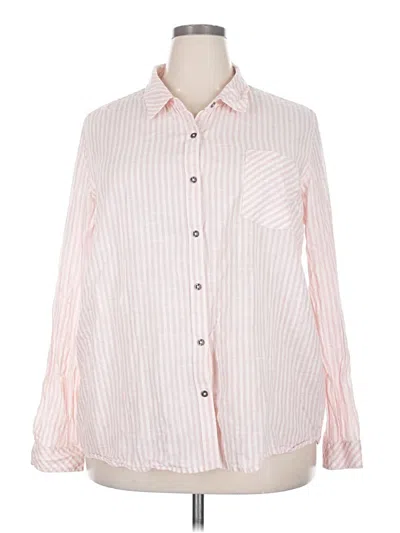 Pre-owned Natural Reflections Long Sleeve Button Down Shirt In Pink