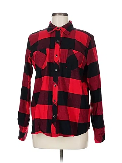 Pre-owned Natural Reflections Long Sleeve Button Down Shirt In Red