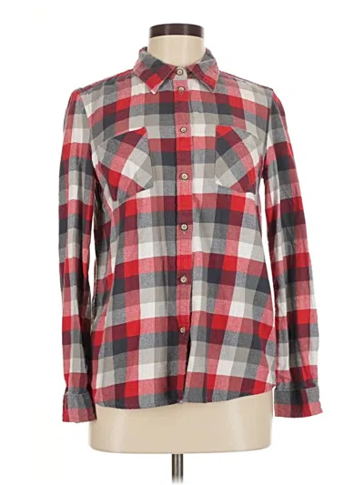 Pre-owned Natural Reflections Long Sleeve Button Down Shirt In Red