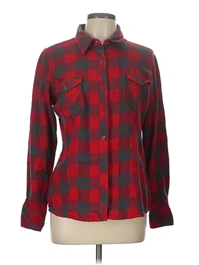 Pre-owned Natural Reflections Long Sleeve Button Down Shirt In Red