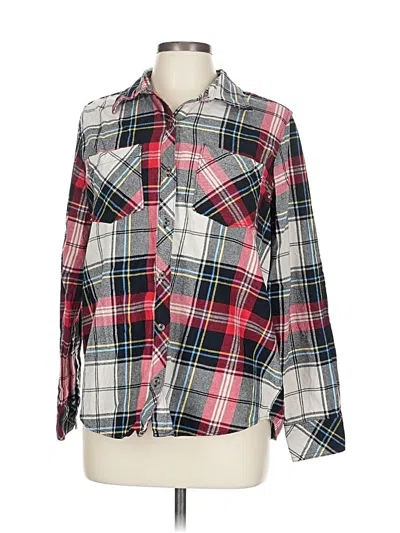 Pre-owned Natural Reflections Long Sleeve Button Down Shirt In Red