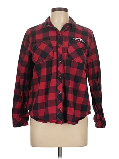 Pre-owned Natural Reflections Long Sleeve Button Down Shirt In Red