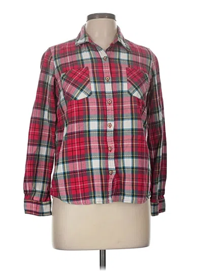 Pre-owned Natural Reflections Long Sleeve Button Down Shirt In Red