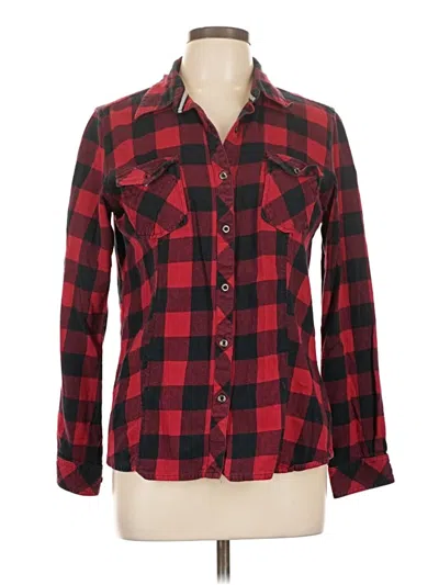 Pre-owned Natural Reflections Long Sleeve Button Down Shirt In Red