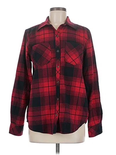 Pre-owned Natural Reflections Long Sleeve Button Down Shirt In Red