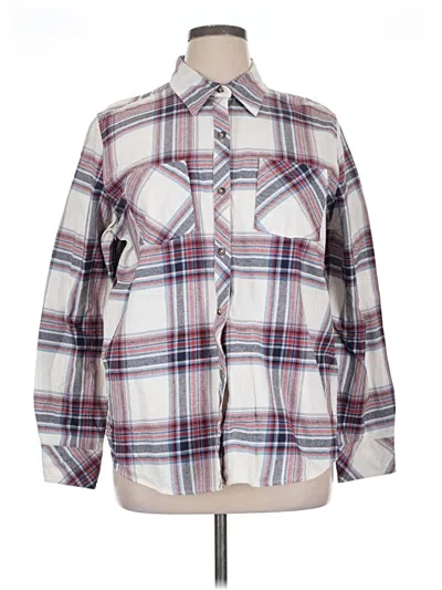 Pre-owned Natural Reflections Long Sleeve Button Down Shirt In Silver