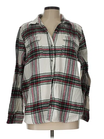Pre-owned Natural Reflections Long Sleeve Button Down Shirt In Silver