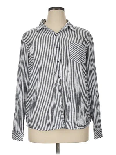 Pre-owned Natural Reflections Long Sleeve Button Down Shirt In Silver