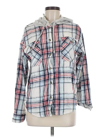 Pre-owned Natural Reflections Long Sleeve Button Down Shirt In Silver