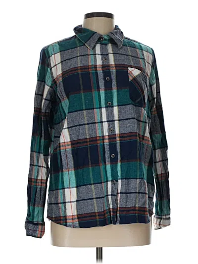 Pre-owned Natural Reflections Long Sleeve Button Down Shirt In Teal