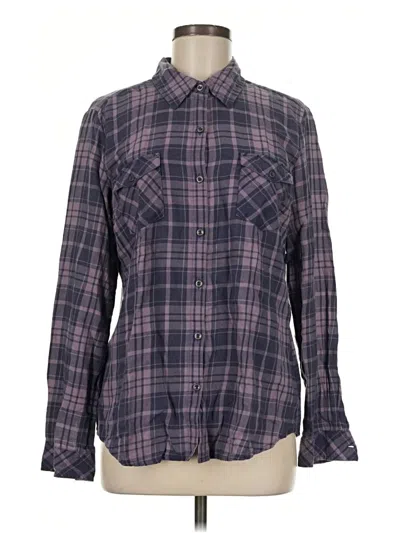 Pre-owned Natural Reflections Long Sleeve Henley Shirt In Purple