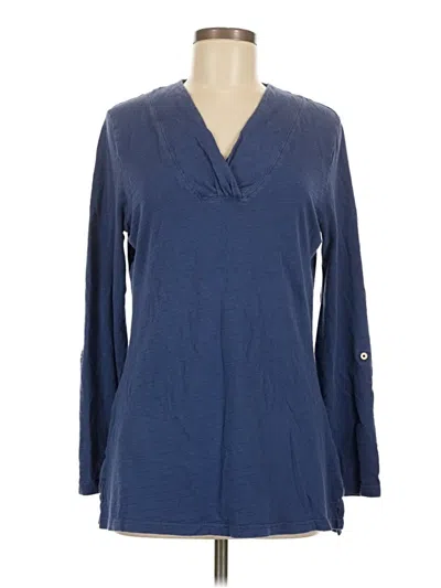 Pre-owned Natural Reflections Long Sleeve Polo Shirt In Blue