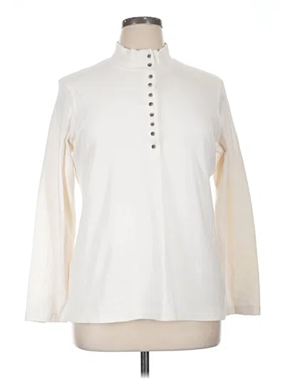 Pre-owned Natural Reflections Long Sleeve Polo Shirt In White