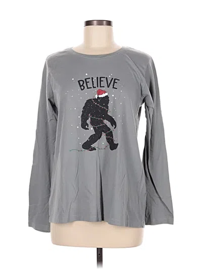 Pre-owned Natural Reflections Long Sleeve T-shirt In Gray