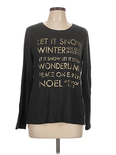 Pre-owned Natural Reflections Long Sleeve T-shirt In Gray