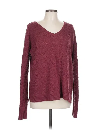 Pre-owned Natural Reflections Pullover Sweater In Burgundy