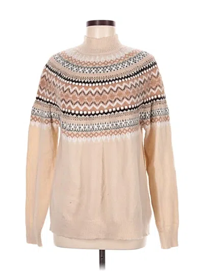 Pre-owned Natural Reflections Turtleneck Sweater In Tan