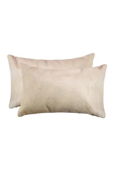 Natural Torino Cowhide Pillow In Tan