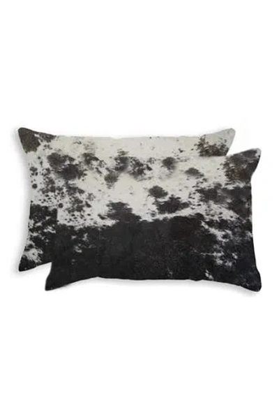 Natural Torino Kobe Cowhide Pillow In S/p Black/white