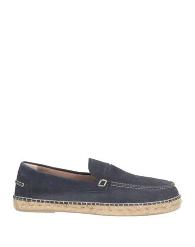 Natural World Man Espadrilles Navy Size 13 Leather In Blue