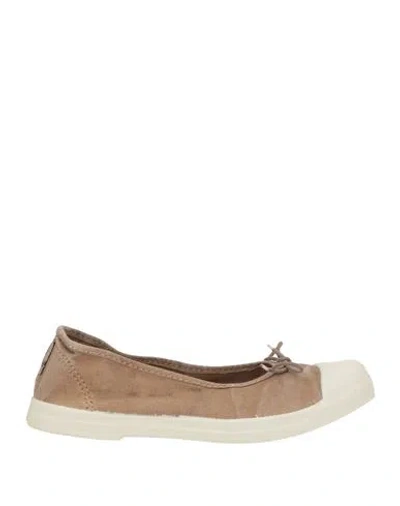 Natural World Woman Ballet Flats Beige Size 7 Organic Cotton, Rubber
