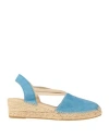 Natural World Woman Espadrilles Azure Size 11 Soft Leather In Blue